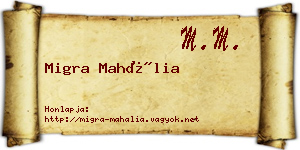 Migra Mahália névjegykártya